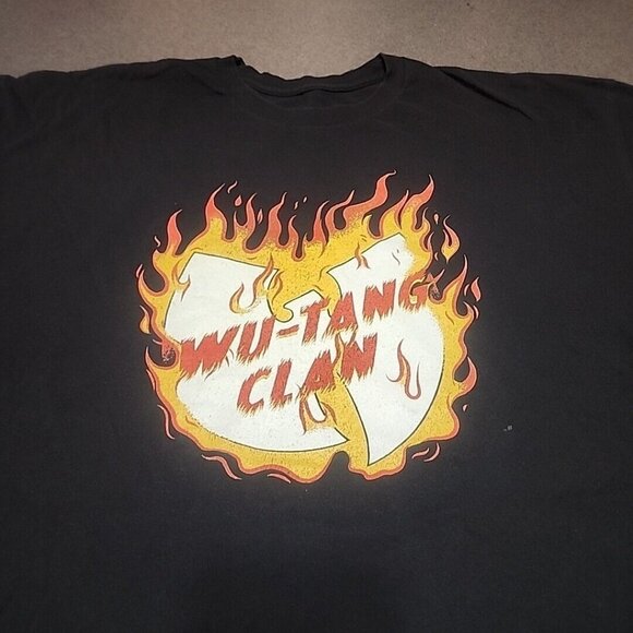 Wu Tang Clan Flame Logo  Adult 2xl Men's Black short sleeve Tshirt - Picture 1 of 7
